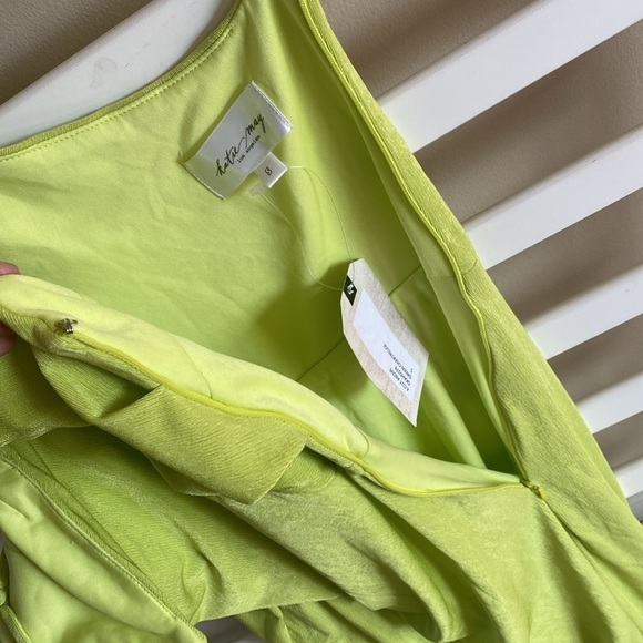 NWT Katie May Green Chartreuse Gown Open Slit Size Small - Picture 9 of 12